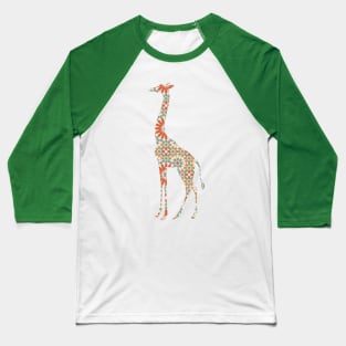 Giraffe Silhouette with Pattern Baseball T-Shirt